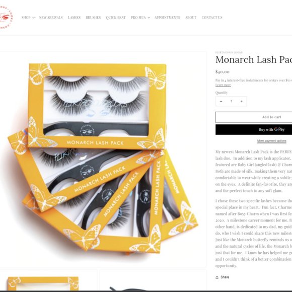 🔥 5/$50 BNIB Flirtatious Looks MONARCH Lashes Pack Bundle Duo w/applicator Silk - Picture 5 of 6